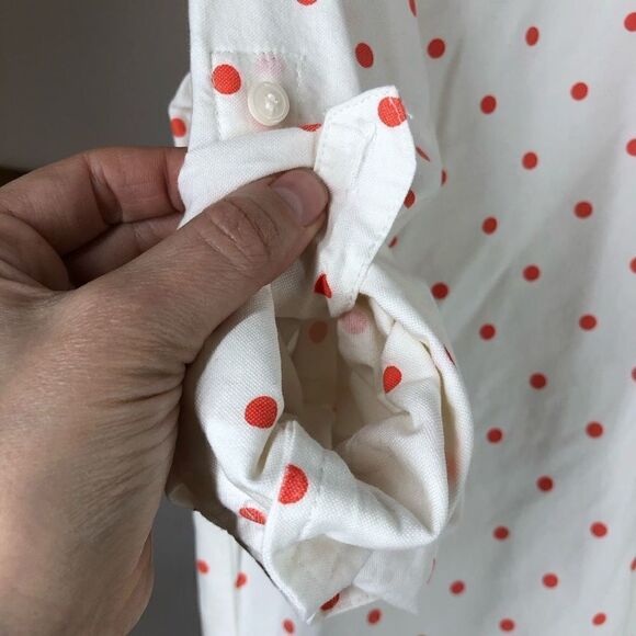 J.crew FCTRY Wht Red Polka Dot Tunic Pullover Shirt S - Picture 4 of 9